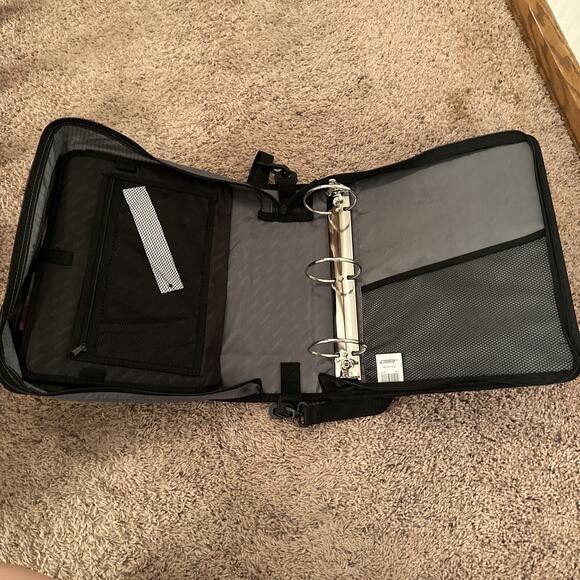 Case It Zipper Binder 3" Ring File Folder Red White Grey Tabs Dividers Notepads - Picture 4 of 5